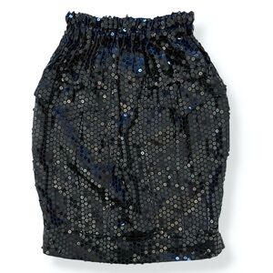 RARE Marc Kehnen Vintage 80s Pleated High Rise Paperbag Sequin Mini Skirt Small